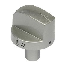 Gas-Drehknopf Silber, Edelstahl, für 8Mm-Schaft Tecnogas D902XS Backofen