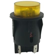 Bipolar Schalter, Beleuchtet Gelb, Rund 24mm, 16a. Dampfbügelstation 15301019